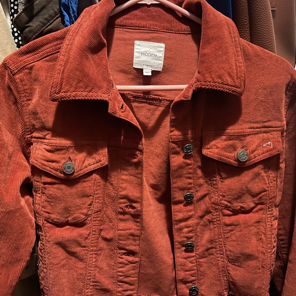 Hidden Red Corduroy Jacket
